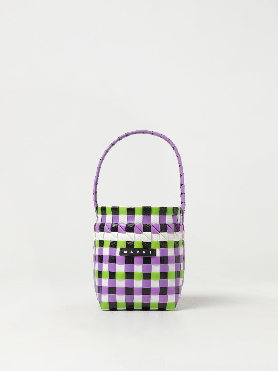 MARNI BORSA: Borsa Marni in polipropilene intrecciato, Viola - Img 1