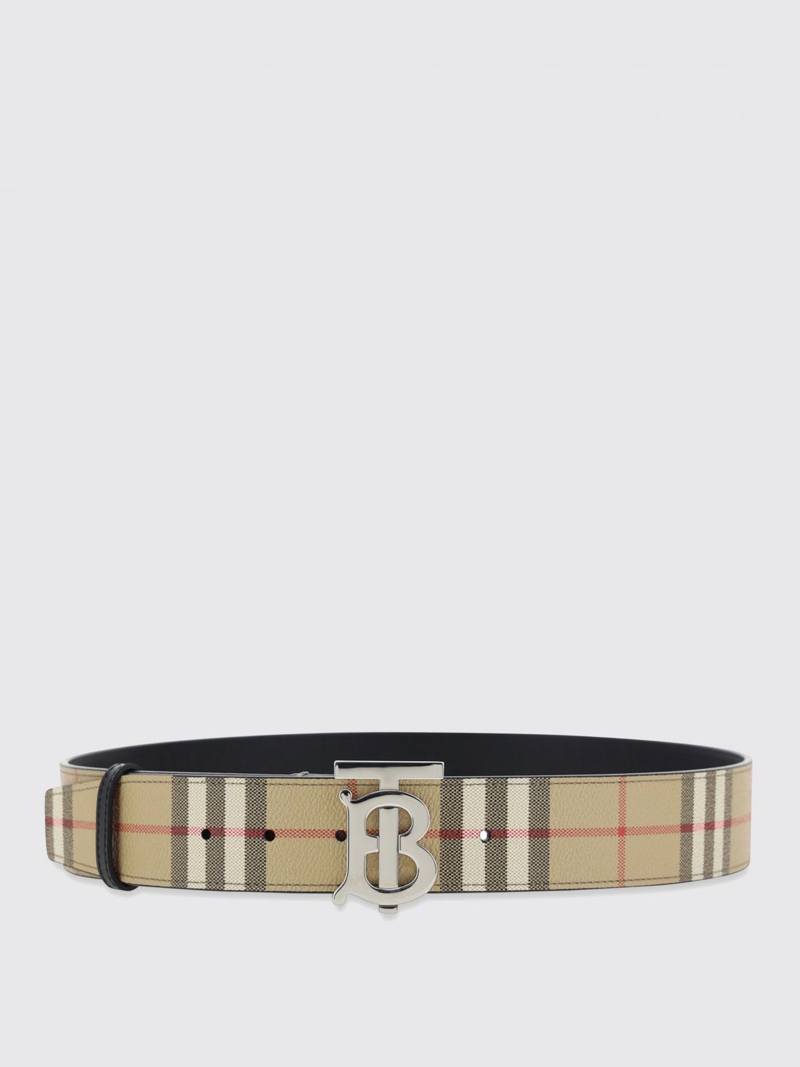 BURBERRY CINTURA: Cintura Burberry in cotone spalmato stampato, Beige - Img 2