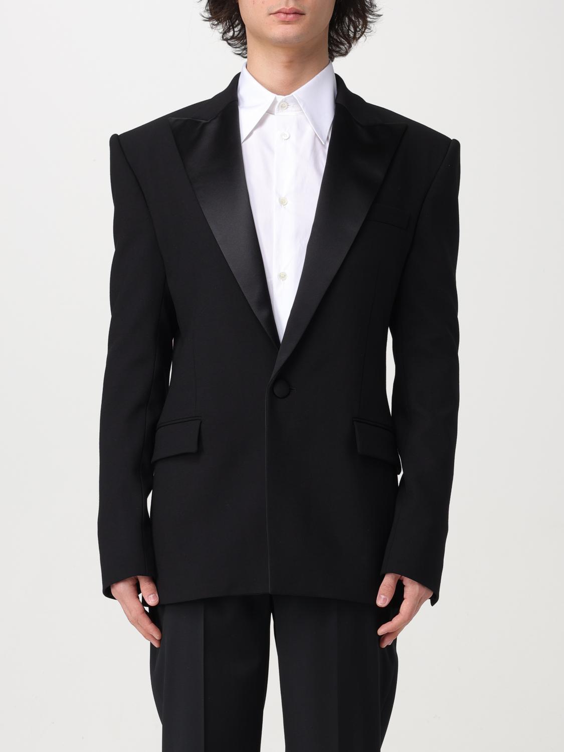 BALMAIN: Blazer men Black Balmain blazer CH1SE035ME25 online