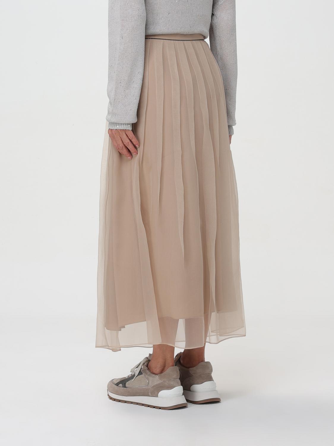 BRUNELLO CUCINELLI: Skirt woman - Brown | Brunello Cucinelli