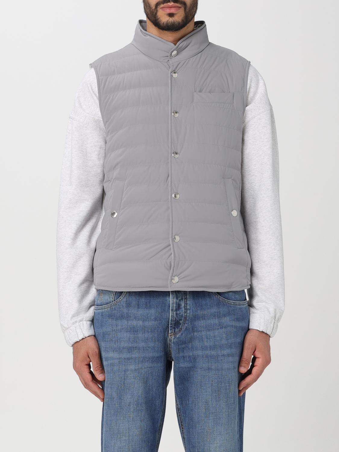 【美品】BRUNELLO CUCINELLI ナイロンベスト 2WAY48グレー 美品】BRUNELLO CUCINELLI ナイロンベスト 2WAY48グレー