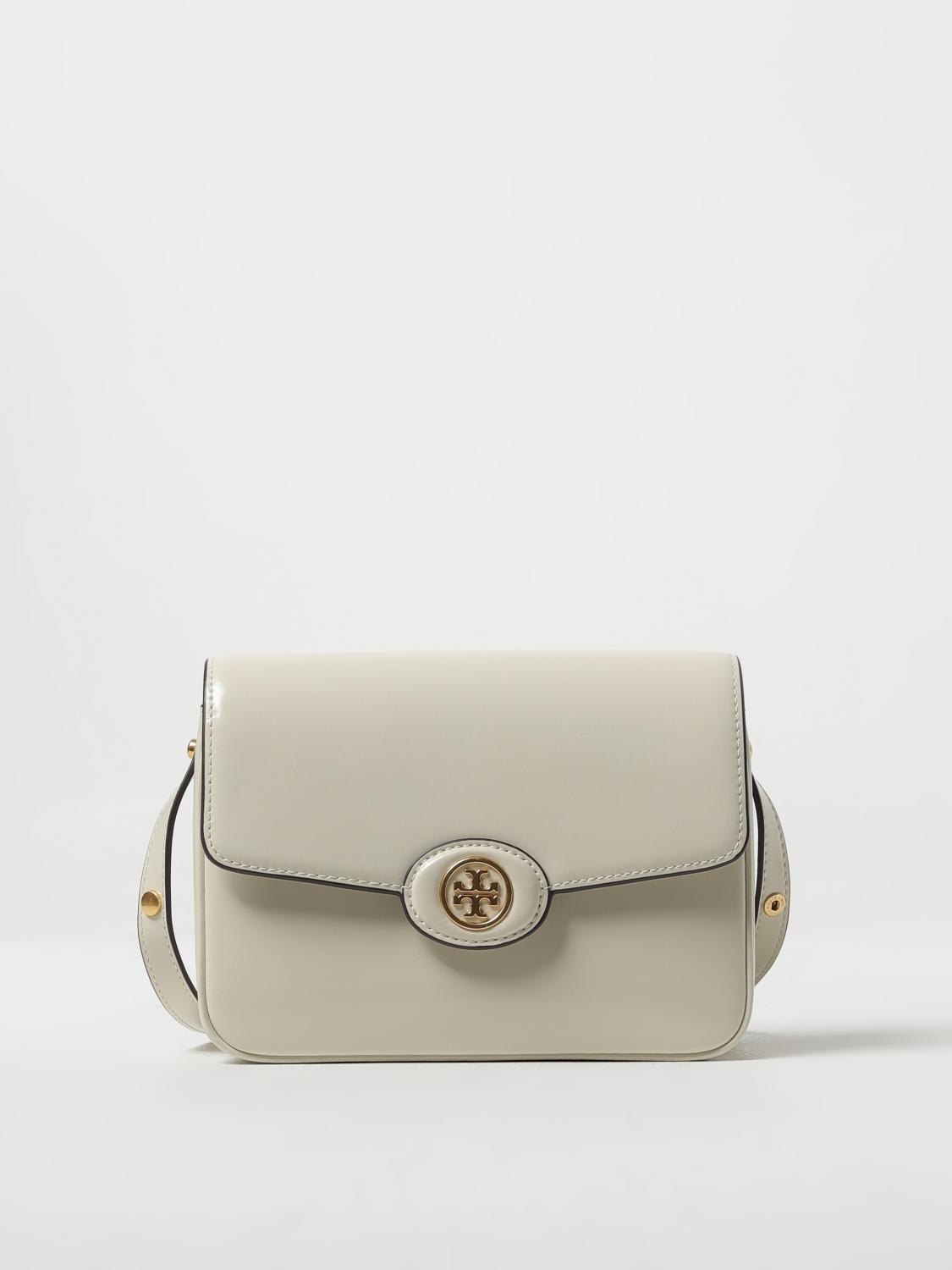 TORY BURCH BORSA MINI: Borsa Robinson Tory Burch in pelle spazzolata, Bianco - Img 1