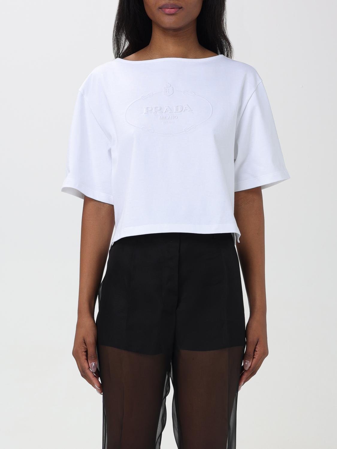 Prada Tシャツ レディース - ホワイト | 3546BSOOO14LQ | GIGLIO.COM