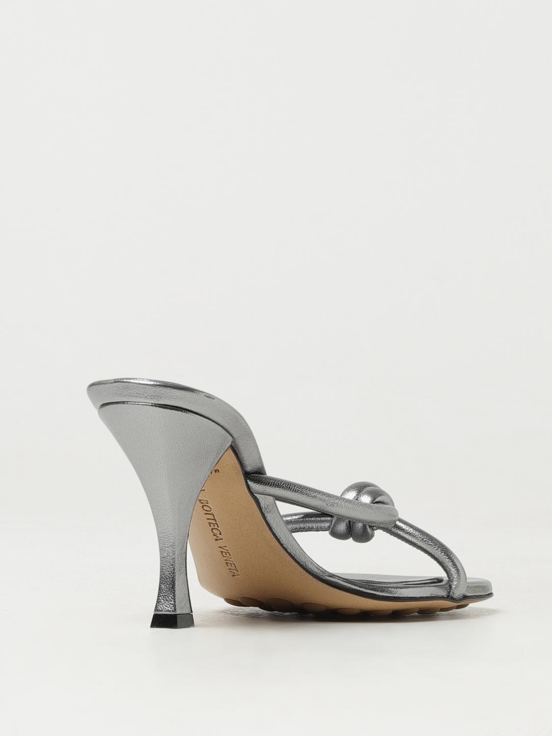 Bottega Veneta Blink sandals in laminated leather with heel