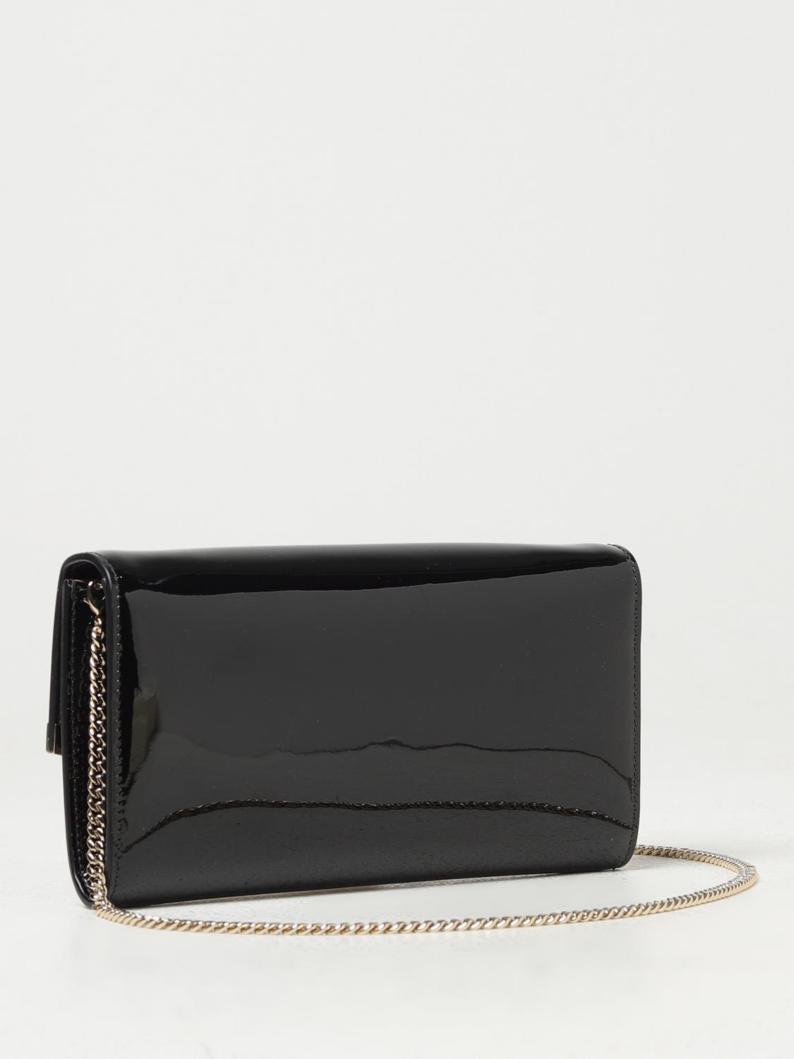JIMMY CHOO CLUTCH: Clutch Emmie Jimmy Choo in vernice con tracolla, Nero - Img 2