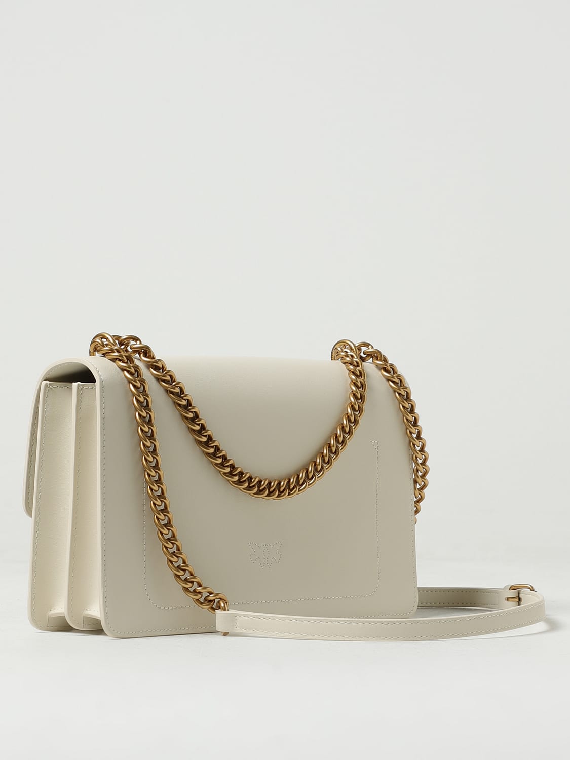 PINKO BORSA A SPALLA: Borsa Love One Pinko in pelle, Bianco - Img 2