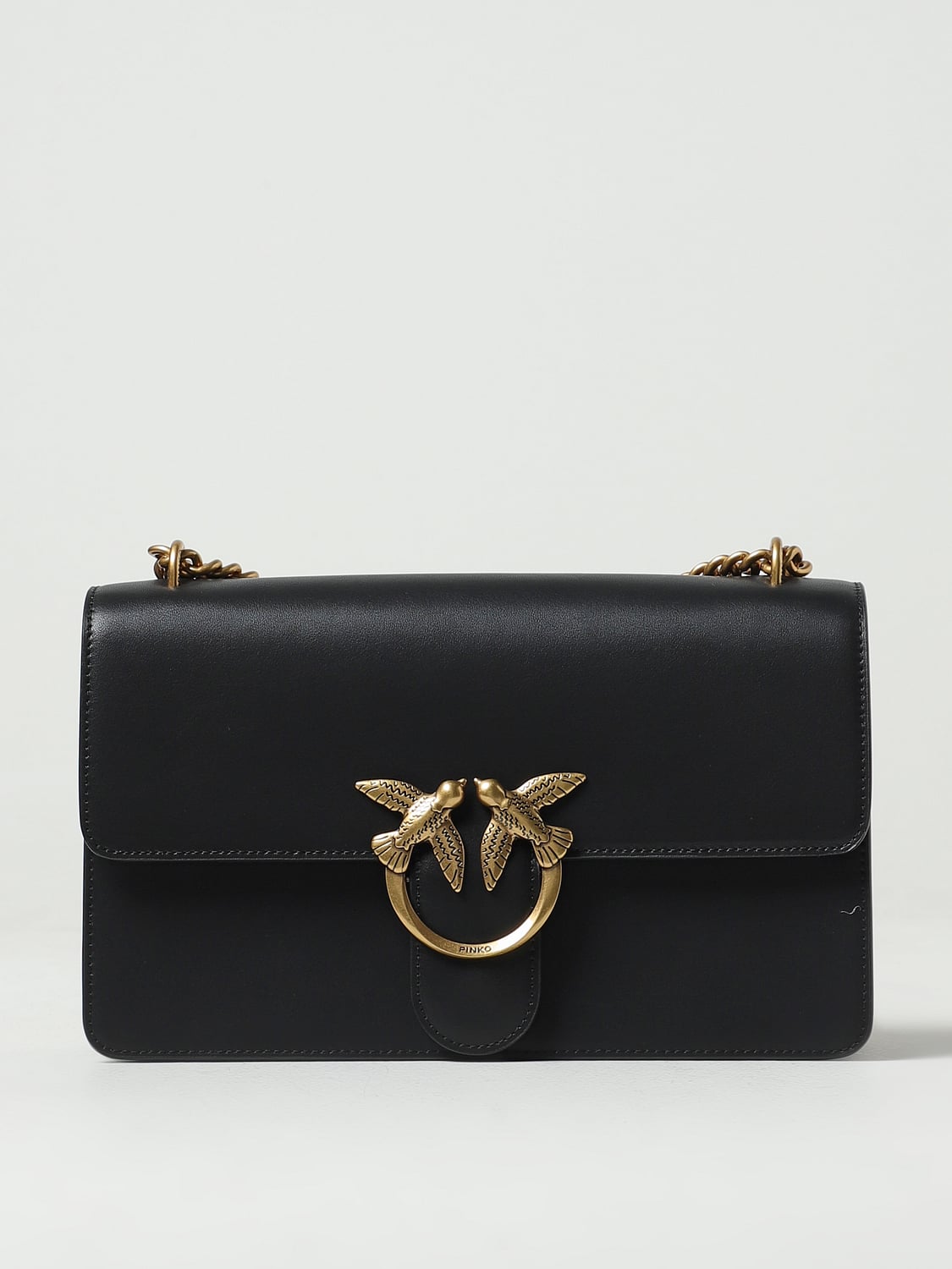 PINKO BORSA A SPALLA: Borsa Love One Pinko in pelle, Nero - Img 1