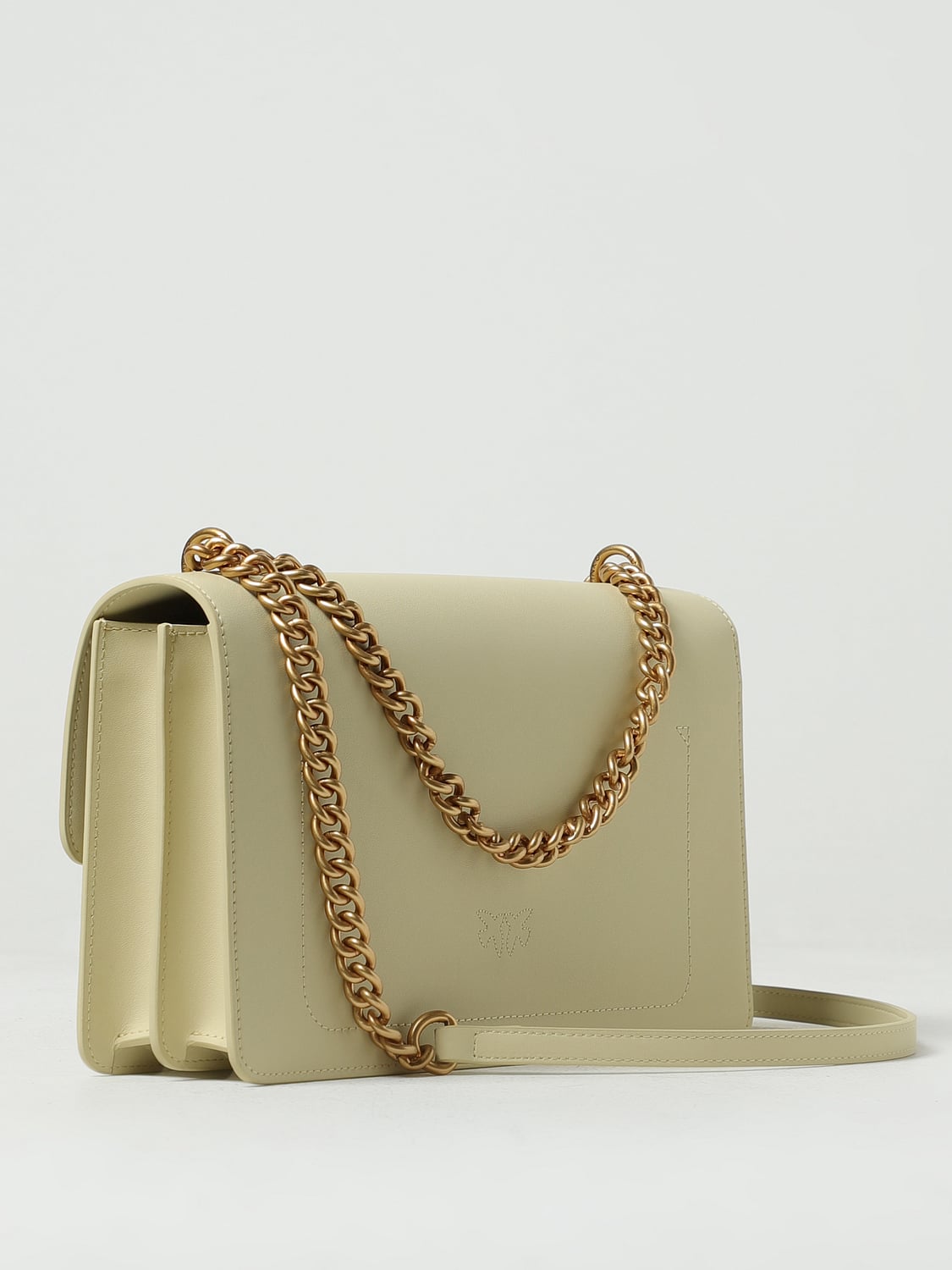 PINKO BORSA A SPALLA: Borsa Love One Pinko in pelle, Giallo - Img 2