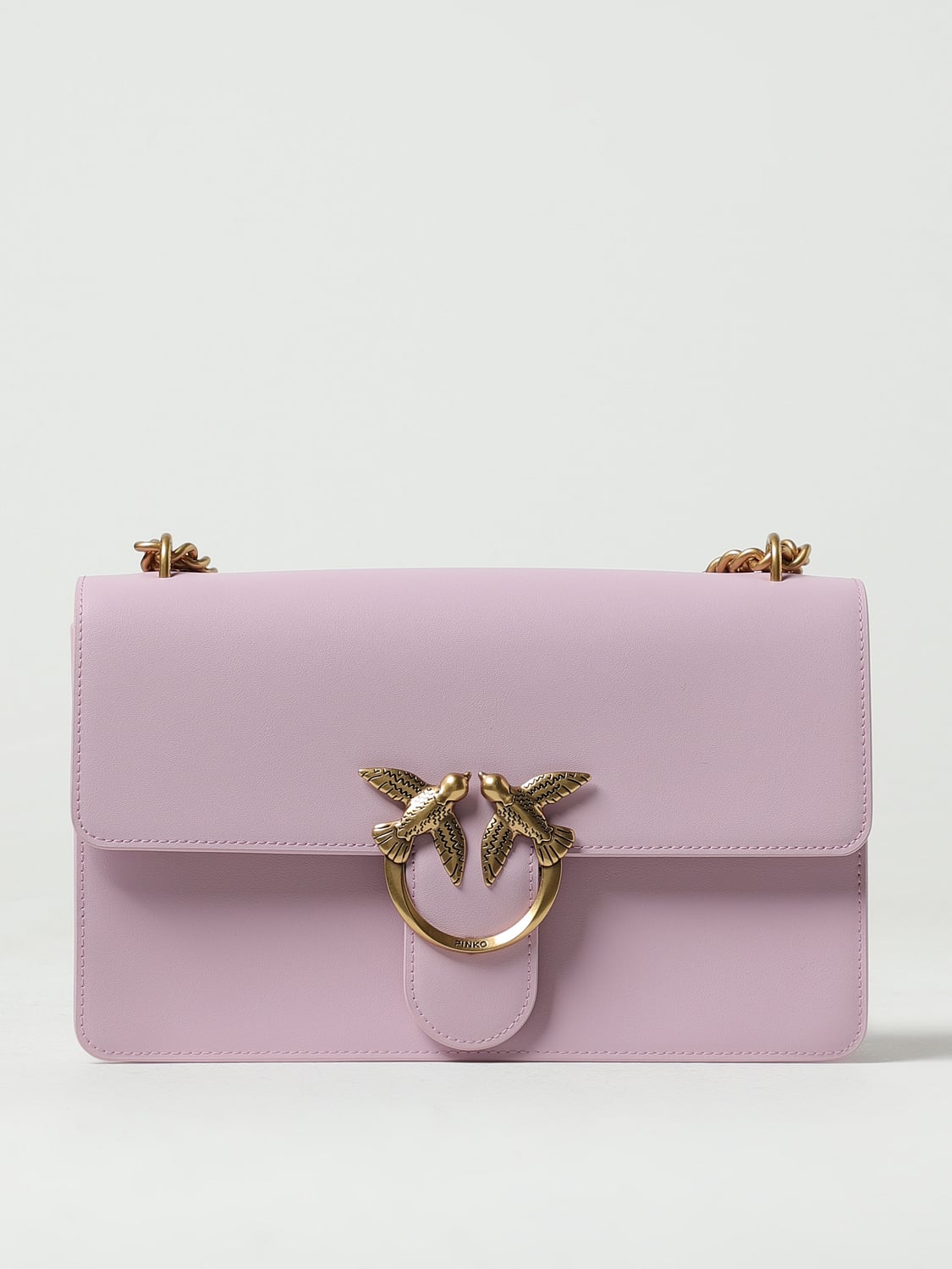 PINKO BORSA A SPALLA: Borsa Love One Pinko in pelle, Lilla - Img 1