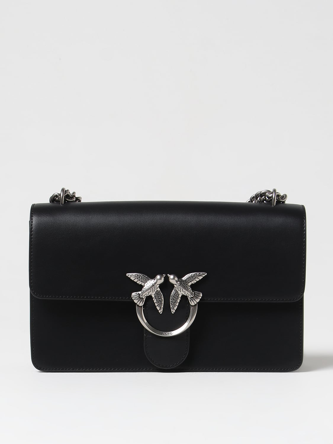 PINKO BORSA A SPALLA: Borsa Love One Pinko in pelle, Nero 1 - Img 1