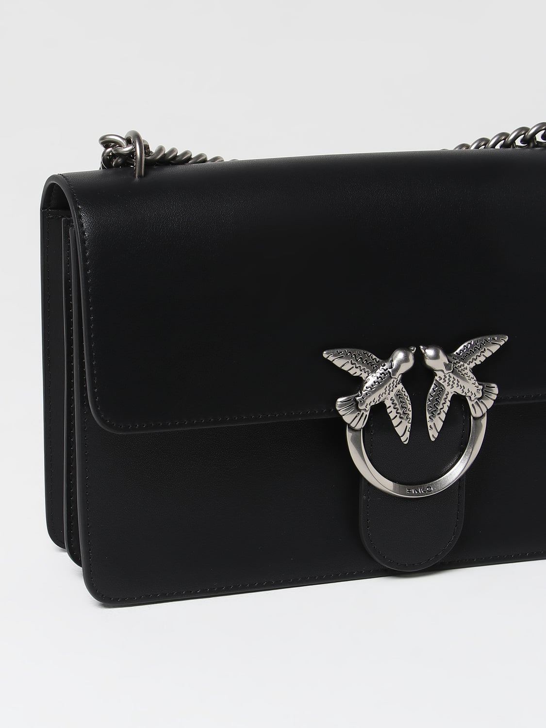 PINKO BORSA A SPALLA: Borsa Love One Pinko in pelle, Nero 1 - Img 3