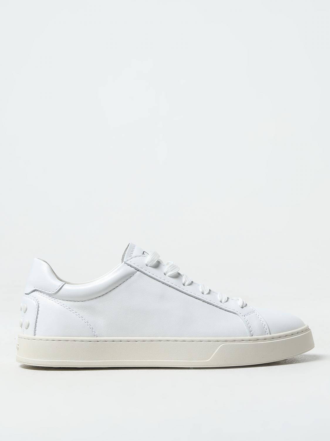 TOD'S SNEAKERS: Sneakers Tod's in pelle con logo, Bianco - Img 1