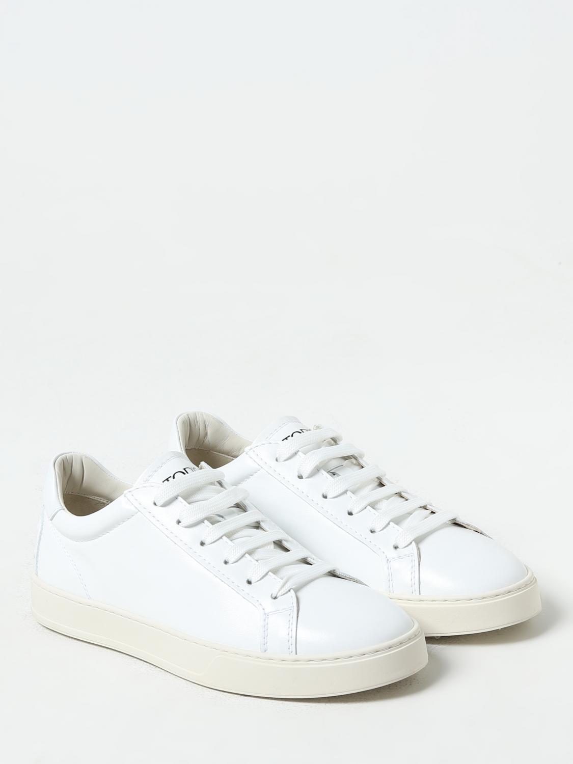 TOD'S SNEAKERS: Sneakers Tod's in pelle con logo, Bianco - Img 2