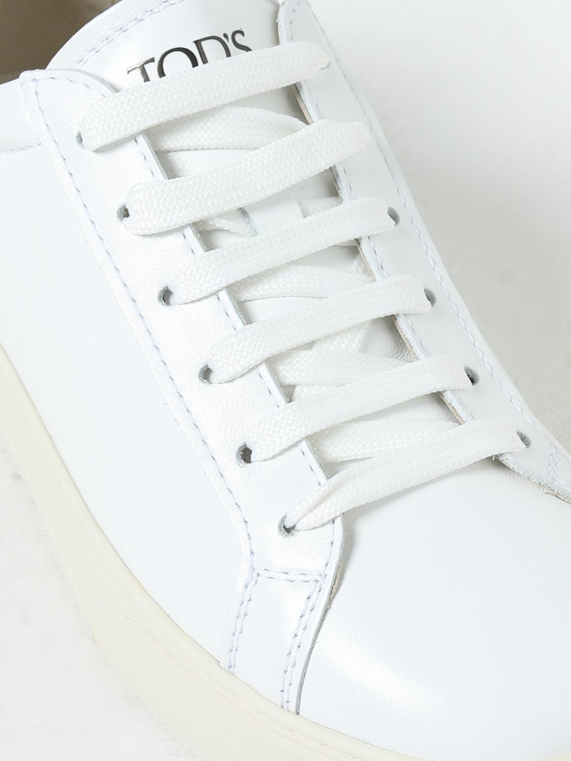 TOD'S SNEAKERS: Sneakers Tod's in pelle con logo, Bianco - Img 4