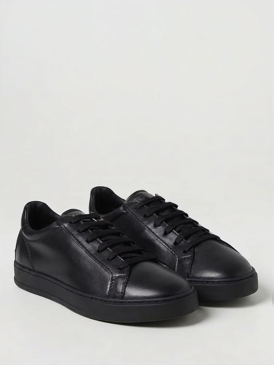 TOD'S SNEAKERS: Leather Sneakers with Logo Tod's, Black - Img 2