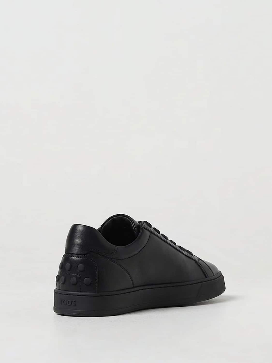 TOD'S SNEAKERS: Leather Sneakers with Logo Tod's, Black - Img 3