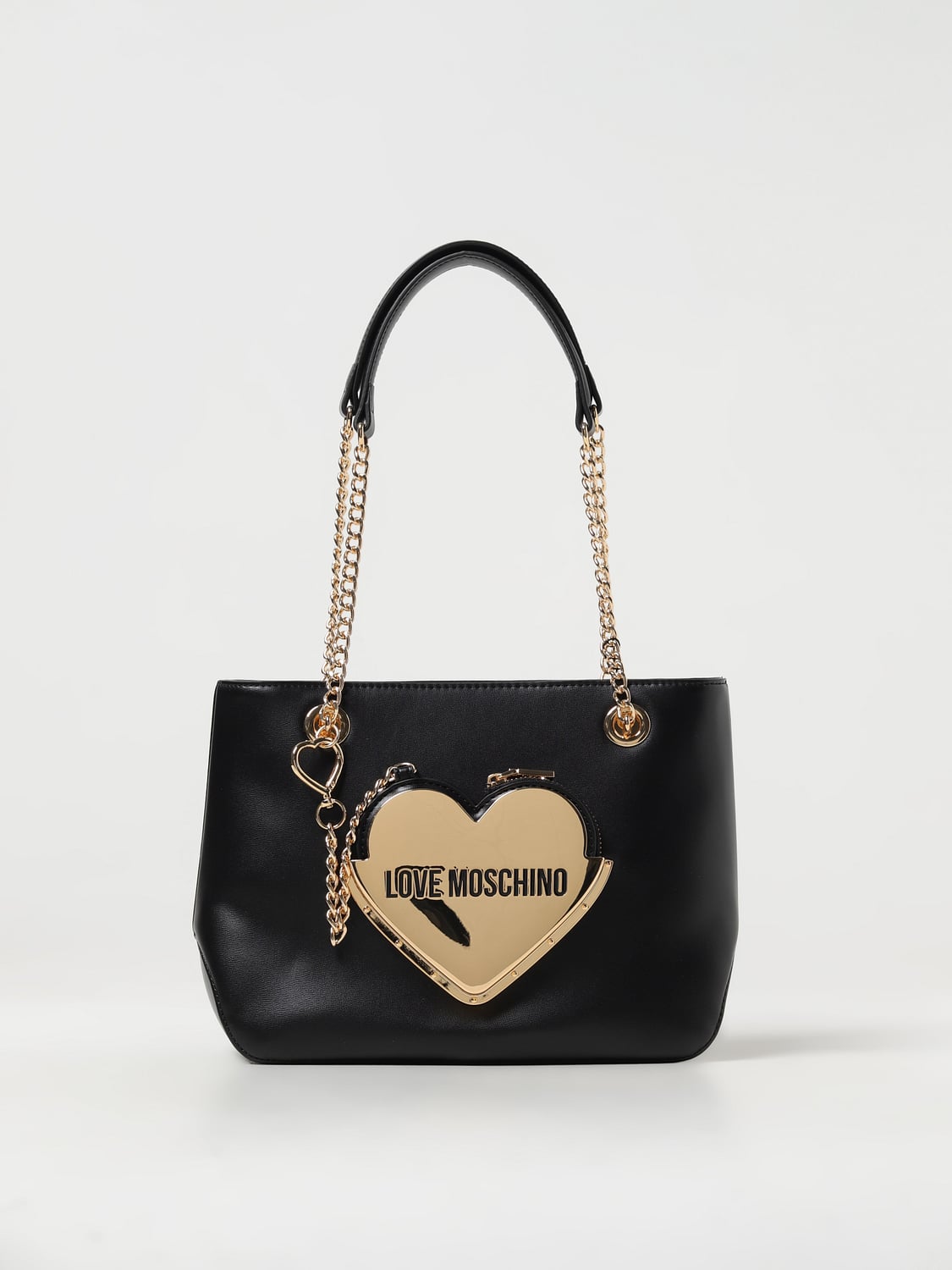 Love Moschino Schultertasche Damen – Schwarz, Verstellbarer Riemen, Logo-Print