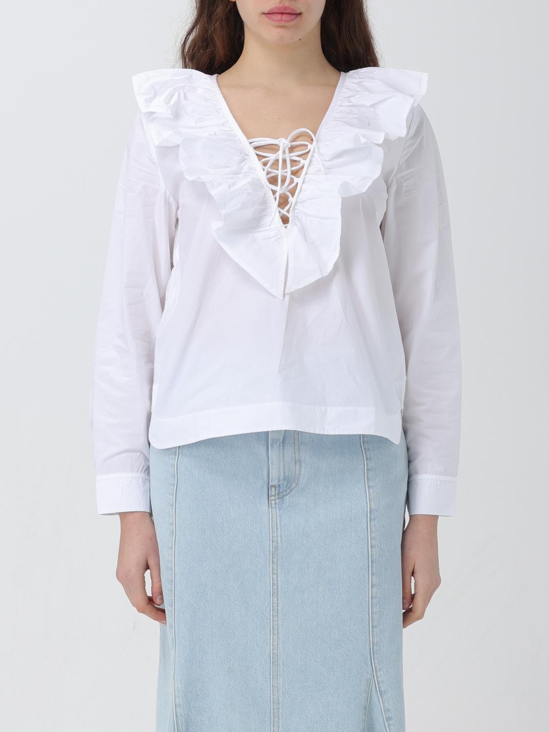 GANNI TOP: Shirt woman Ganni, White - Img 1