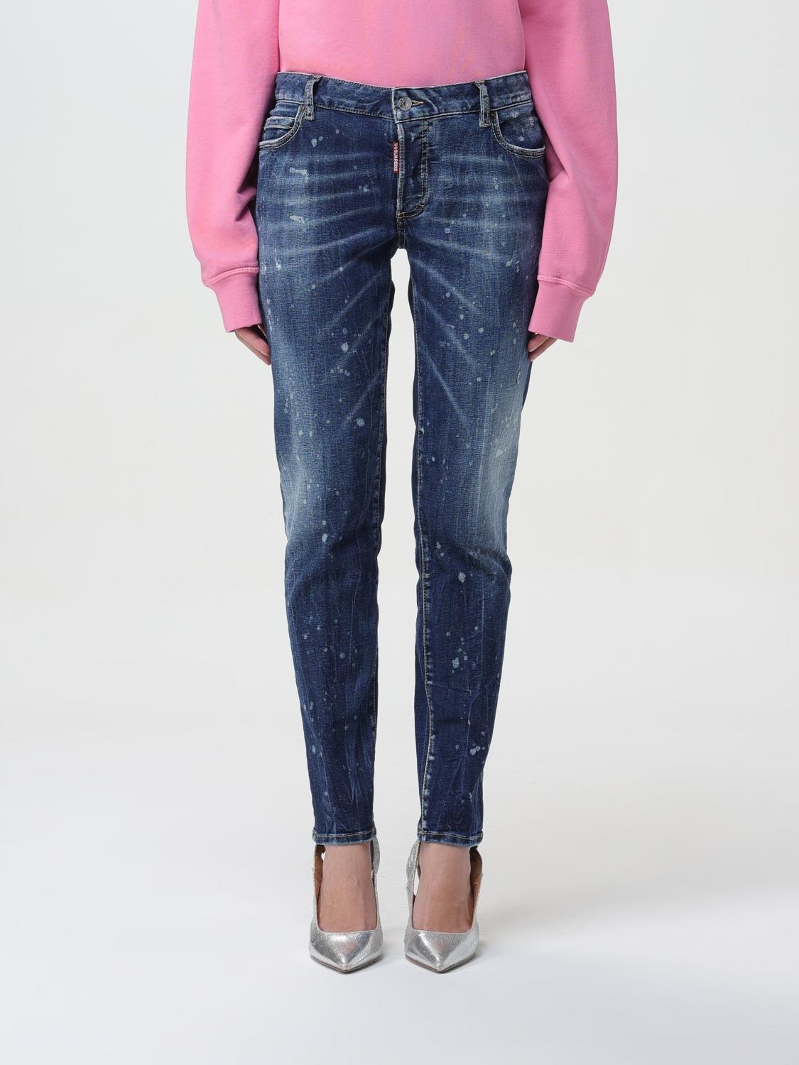 デニム・ジーパン DSQUARED2 Woman Jeans Denim S75LB0880S30816 470 Dsquared2 - Cool Girl cropped jeans Denim - The Corner