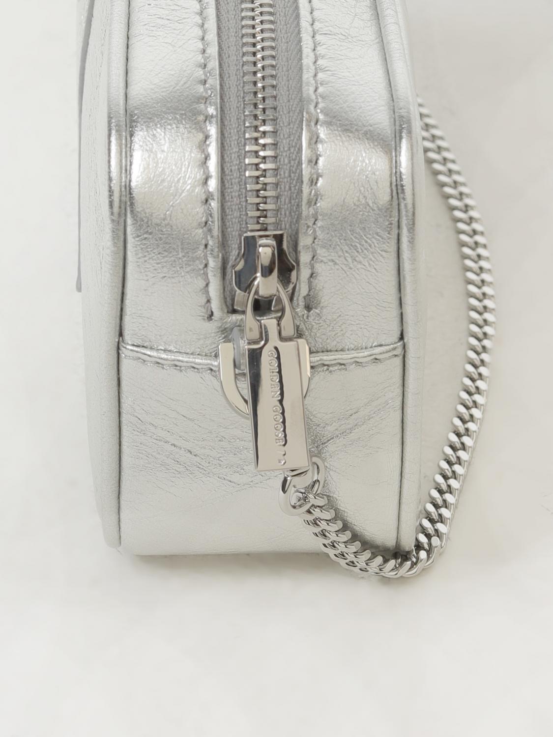 GOLDEN GOOSE BORSA MINI: Borsa Star Golden Goose mini in pelle laminata, Argento - Img 3