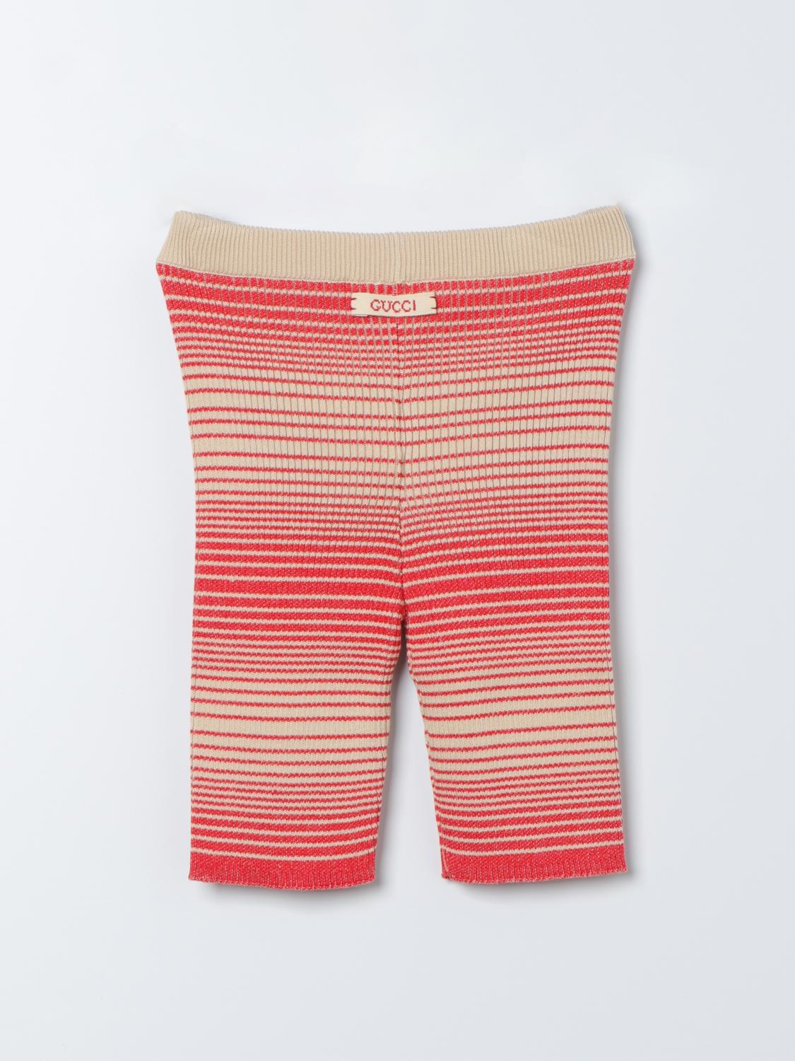 GUCCI PANTALONE: Leggings in maglia a righe Gucci, Rosso - Img 2