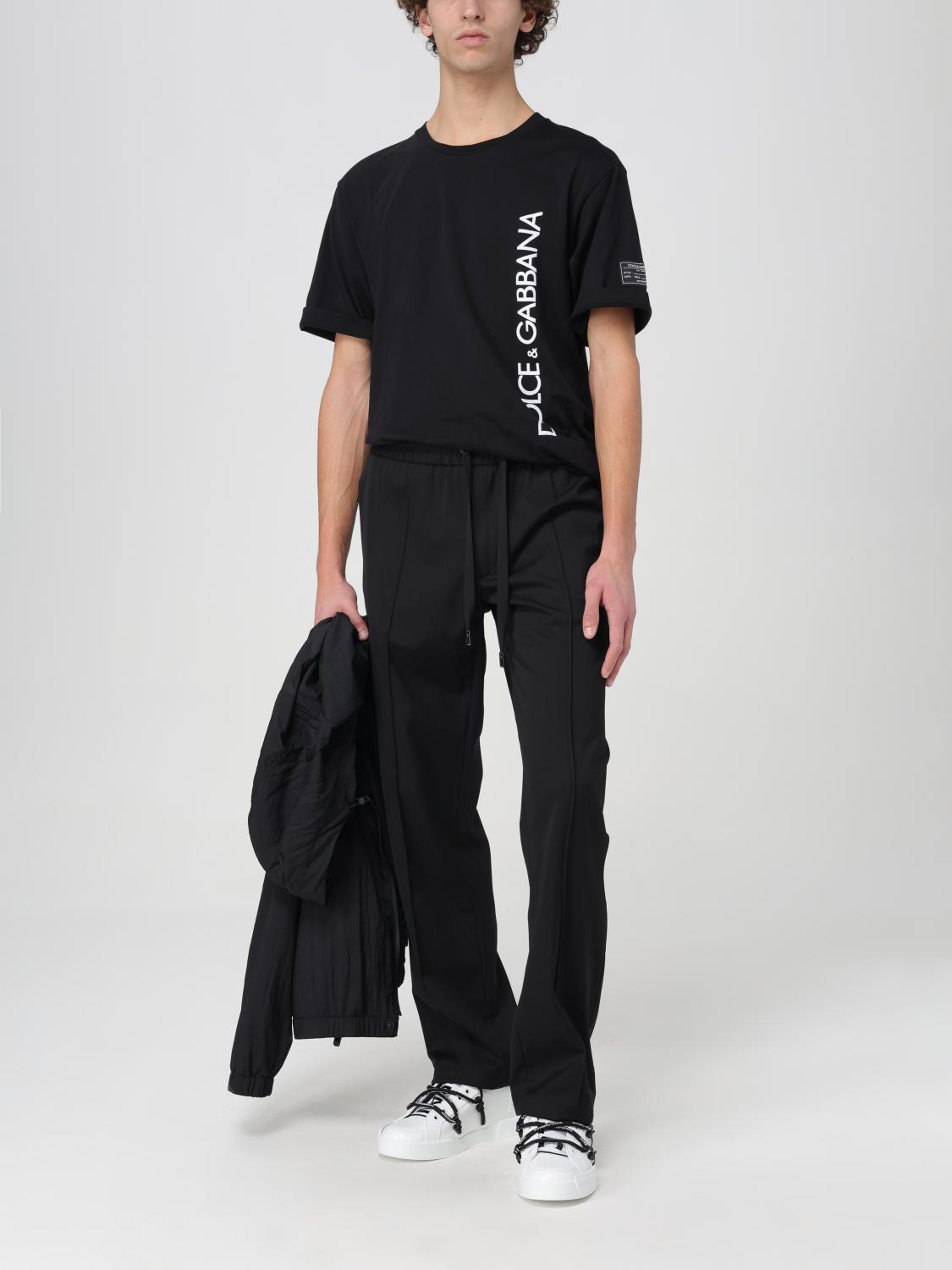 DOLCE & GABBANA 裤子: 裤子 男士 Dolce & Gabbana, 黑色 - Img 2