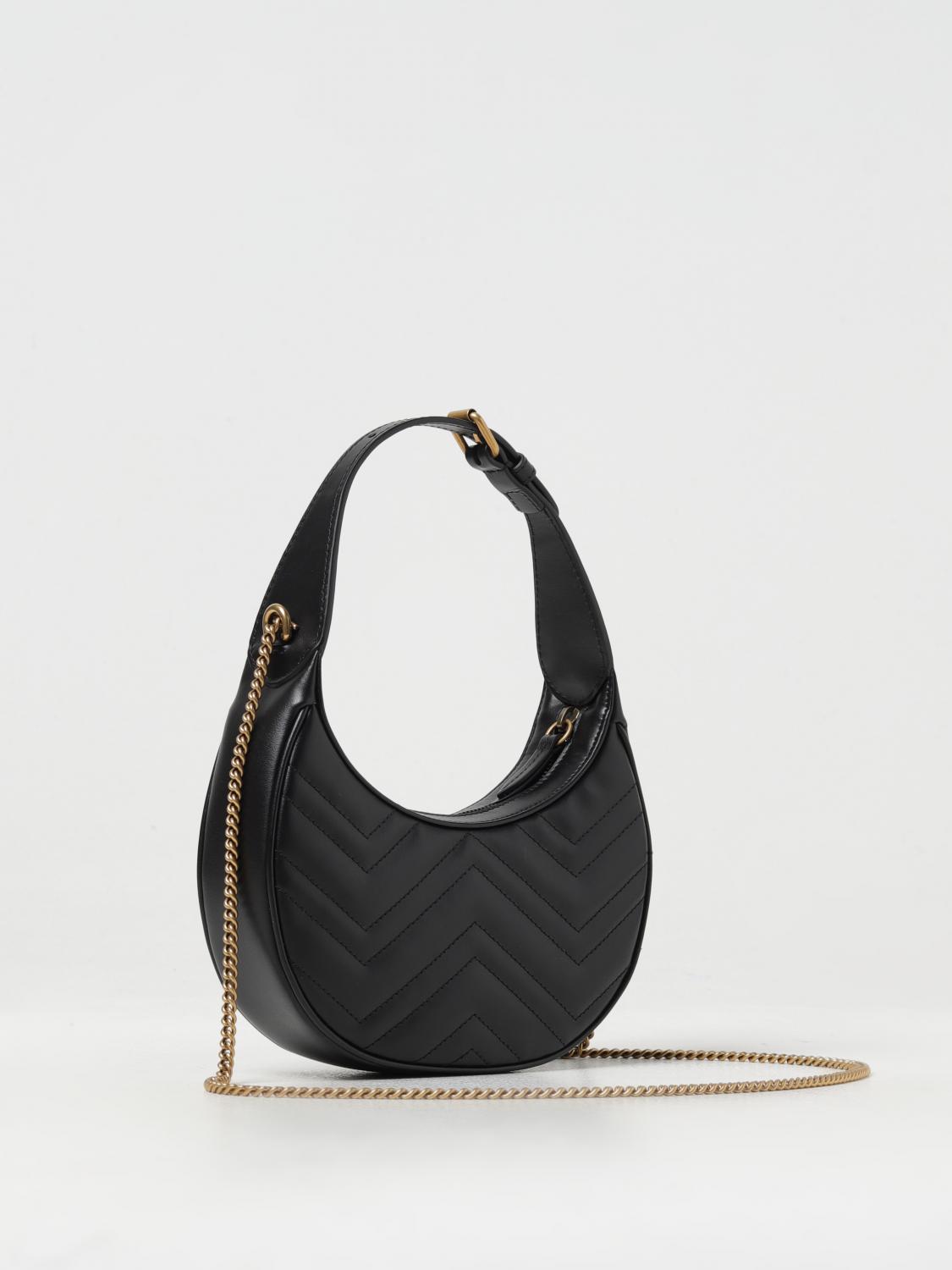 GUCCI BORSA MINI: Borsa GG Marmont Gucci in pelle matelassè , Nero - Img 3
