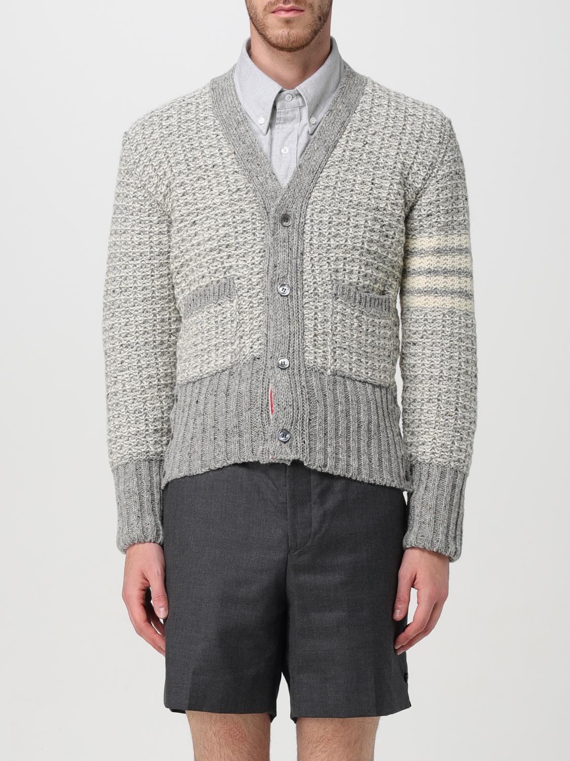 THOM BROWNE: Jumper men - Blue | Thom Browne cardigan MKC510AY1506 ...
