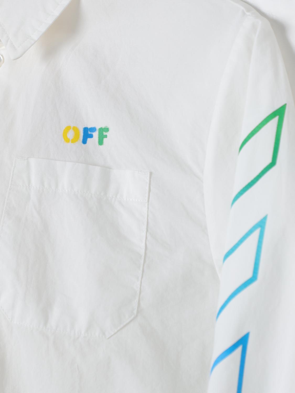 OFF-WHITE KIDS 셔츠: 셔츠 남아 Off-white, 화이트 - Img 3