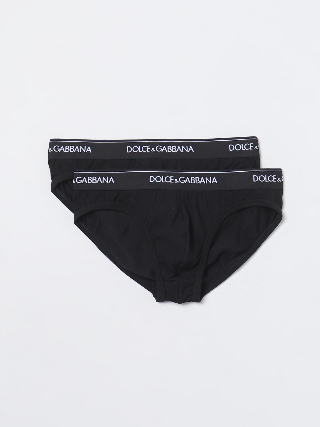DOLCE & GABBANA INTIMO: Set 2 slip Dolce & Gabbana in cotone stretch , Nero - Img 1