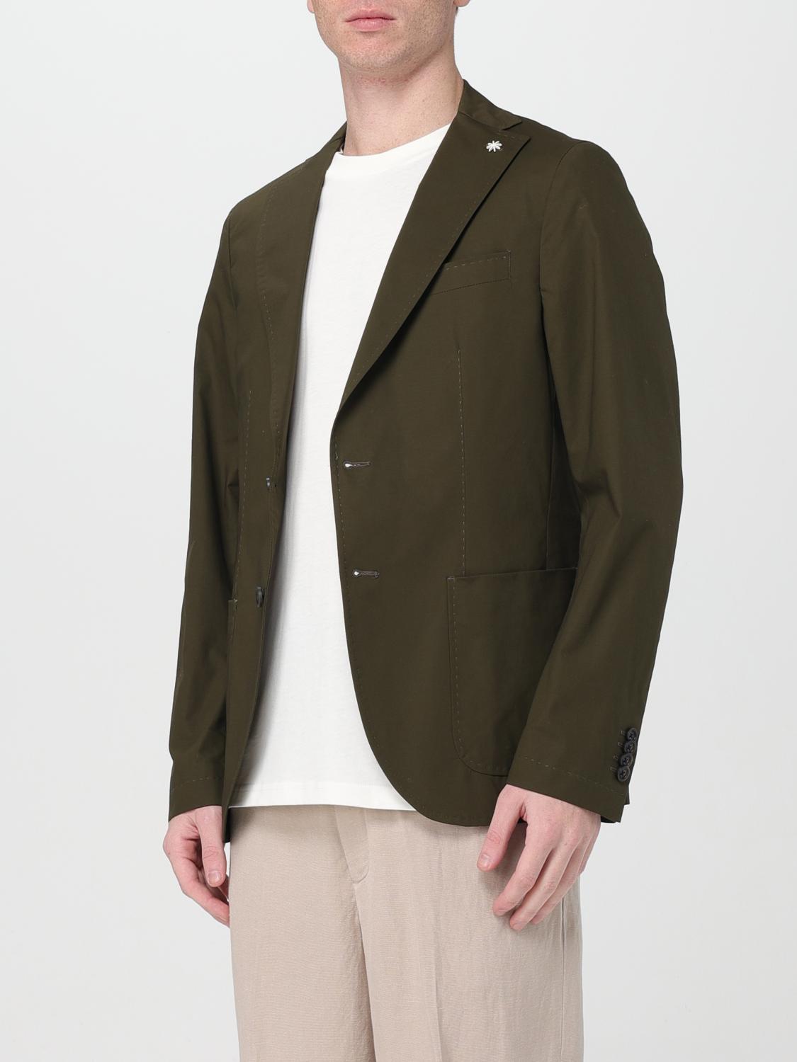 MANUEL RITZ 西装外套: 西服外套 男士 Manuel Ritz, 绿色 - Img 3