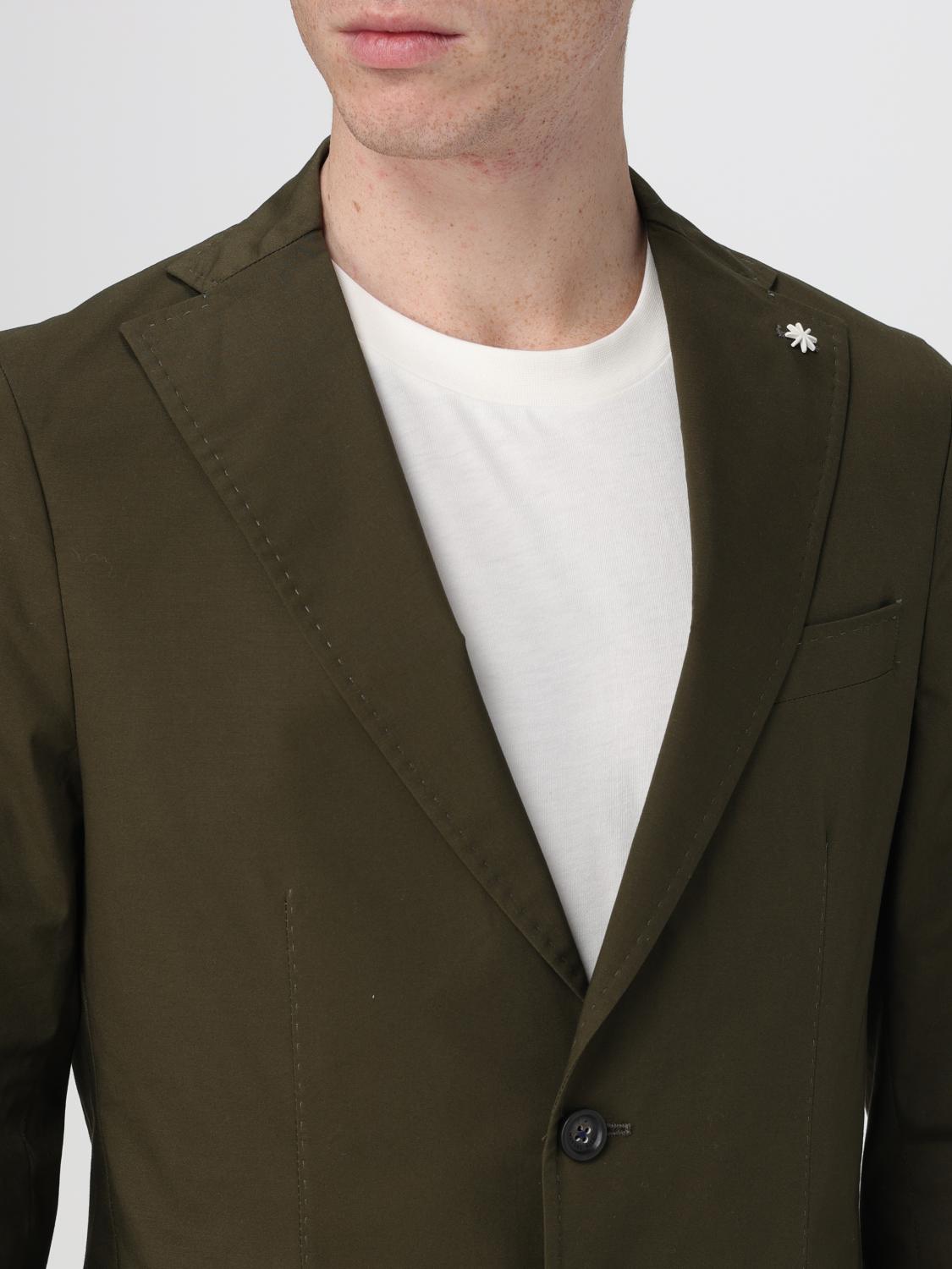 MANUEL RITZ 西装外套: 西服外套 男士 Manuel Ritz, 绿色 - Img 4