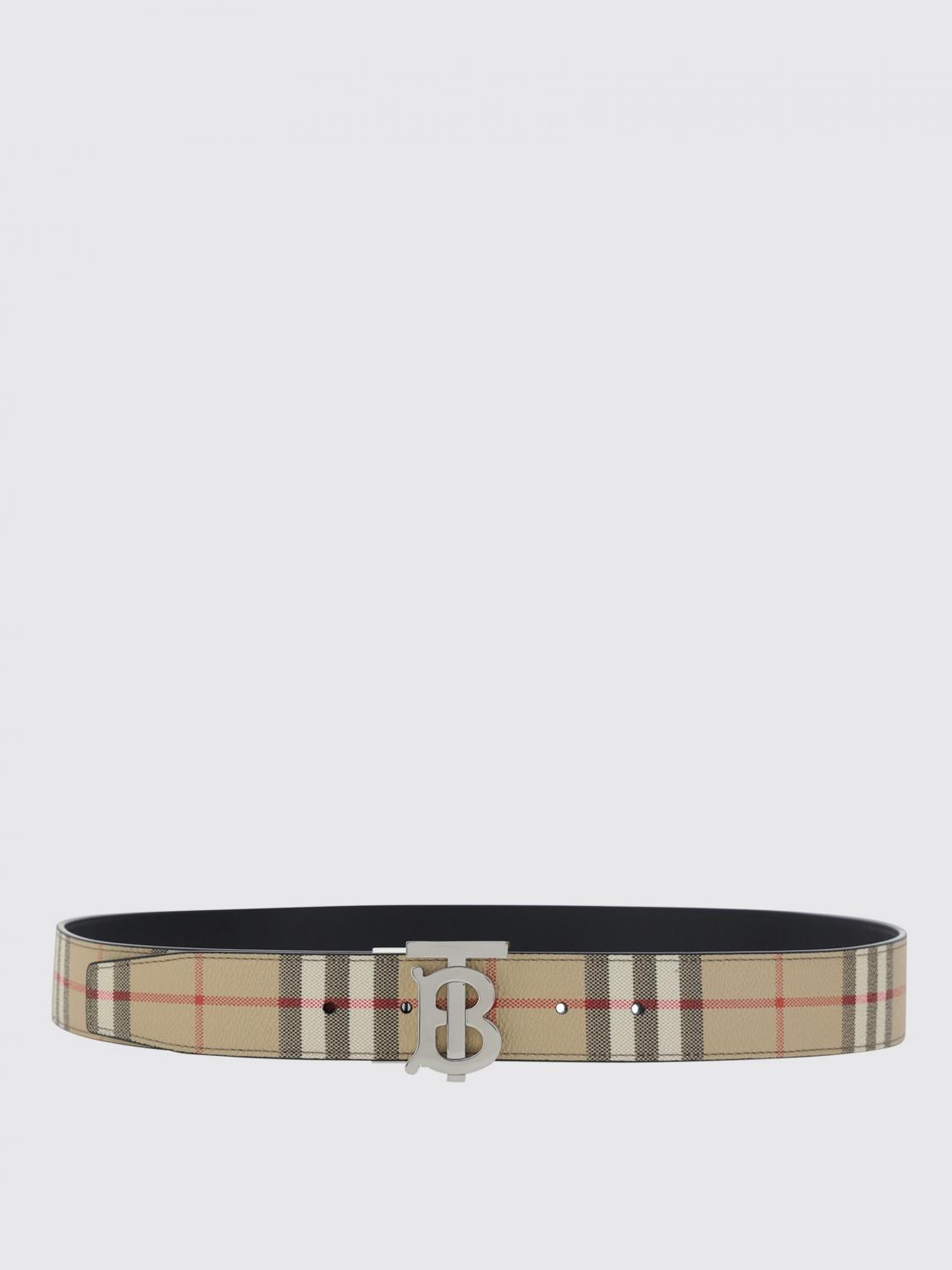 BURBERRY GÜRTEL: Burberry Wendegürtel aus Leder und beschichteter Baumwolle, Beige - Img 1