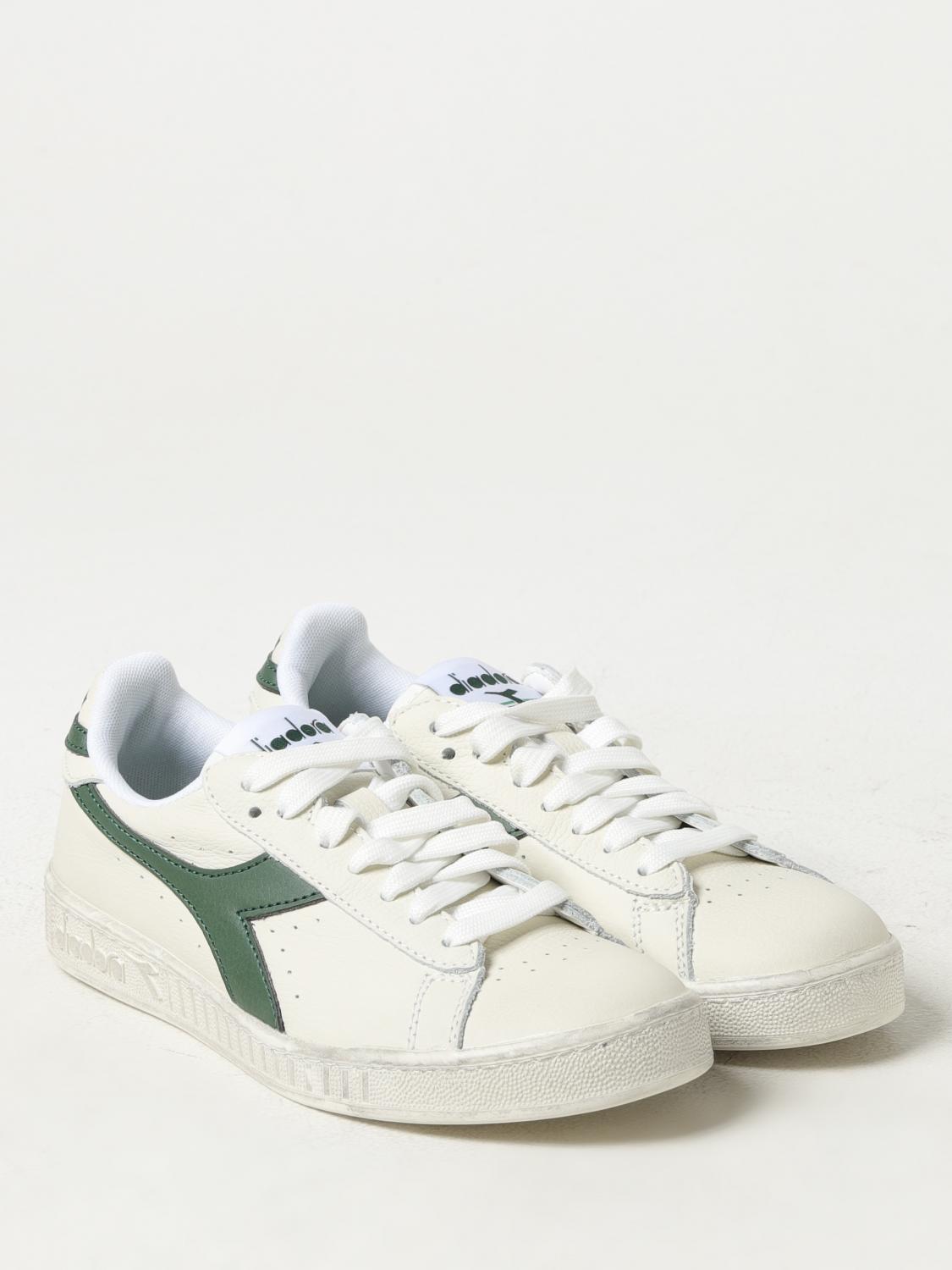 DIADORA SNEAKERS: Sneakers Game Low Waxed Diadora in pelle a grana, Verde - Img 2