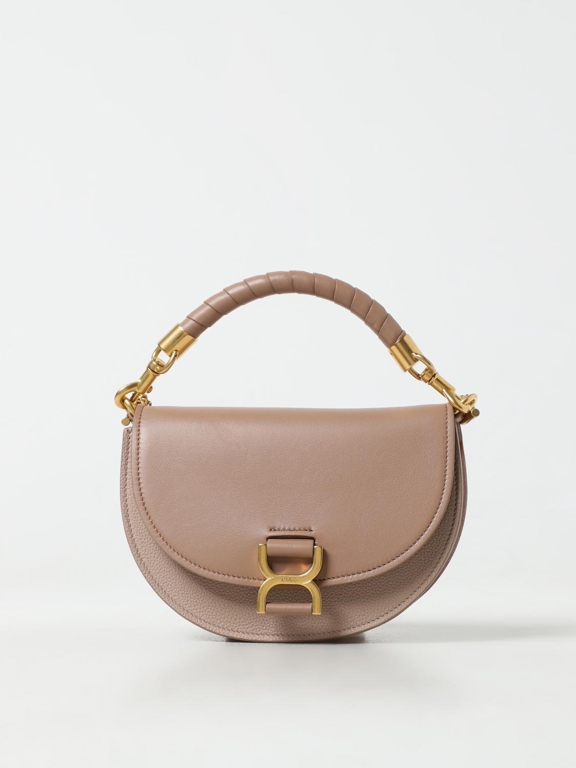 CHLOÉ BORSA MINI: Borsa Marcie Chloé in pelle e nappa, Rosa - Img 1