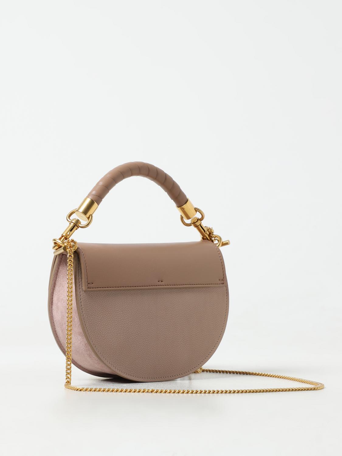 CHLOÉ BORSA MINI: Borsa Marcie Chloé in pelle e nappa, Rosa - Img 3