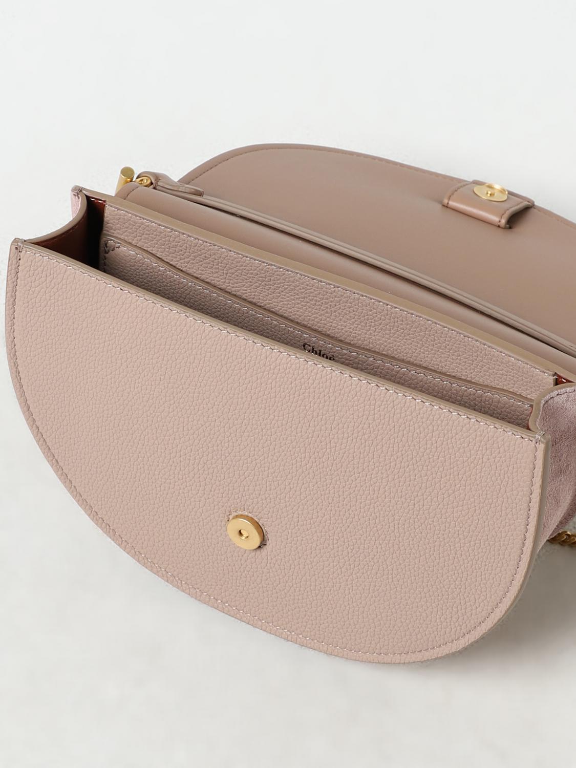 CHLOÉ BORSA MINI: Borsa Marcie Chloé in pelle e nappa, Rosa - Img 5