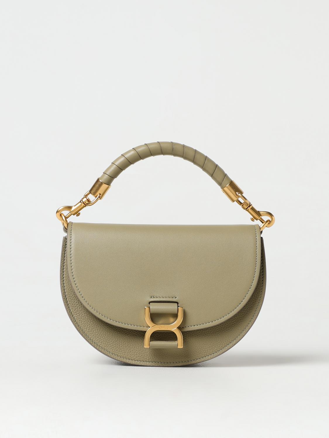 CHLOÉ BORSA MINI: Borsa Marcie Chloé in pelle e nappa, Verde - Img 1