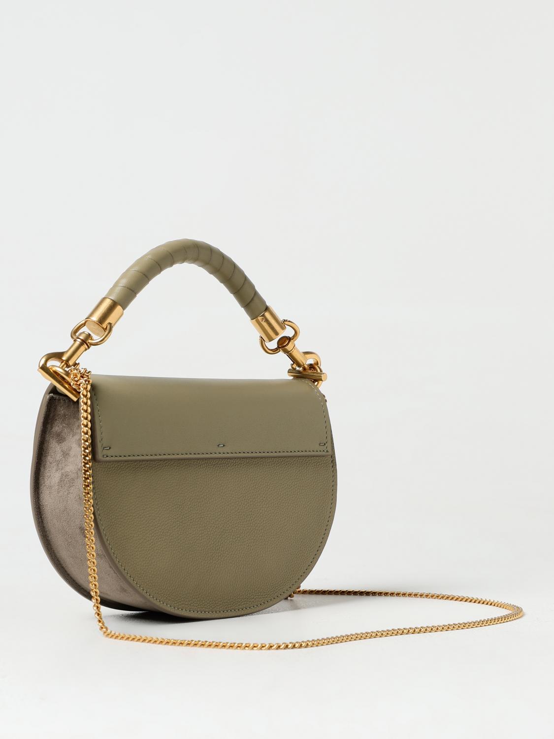 CHLOÉ BORSA MINI: Borsa Marcie Chloé in pelle e nappa, Verde - Img 3