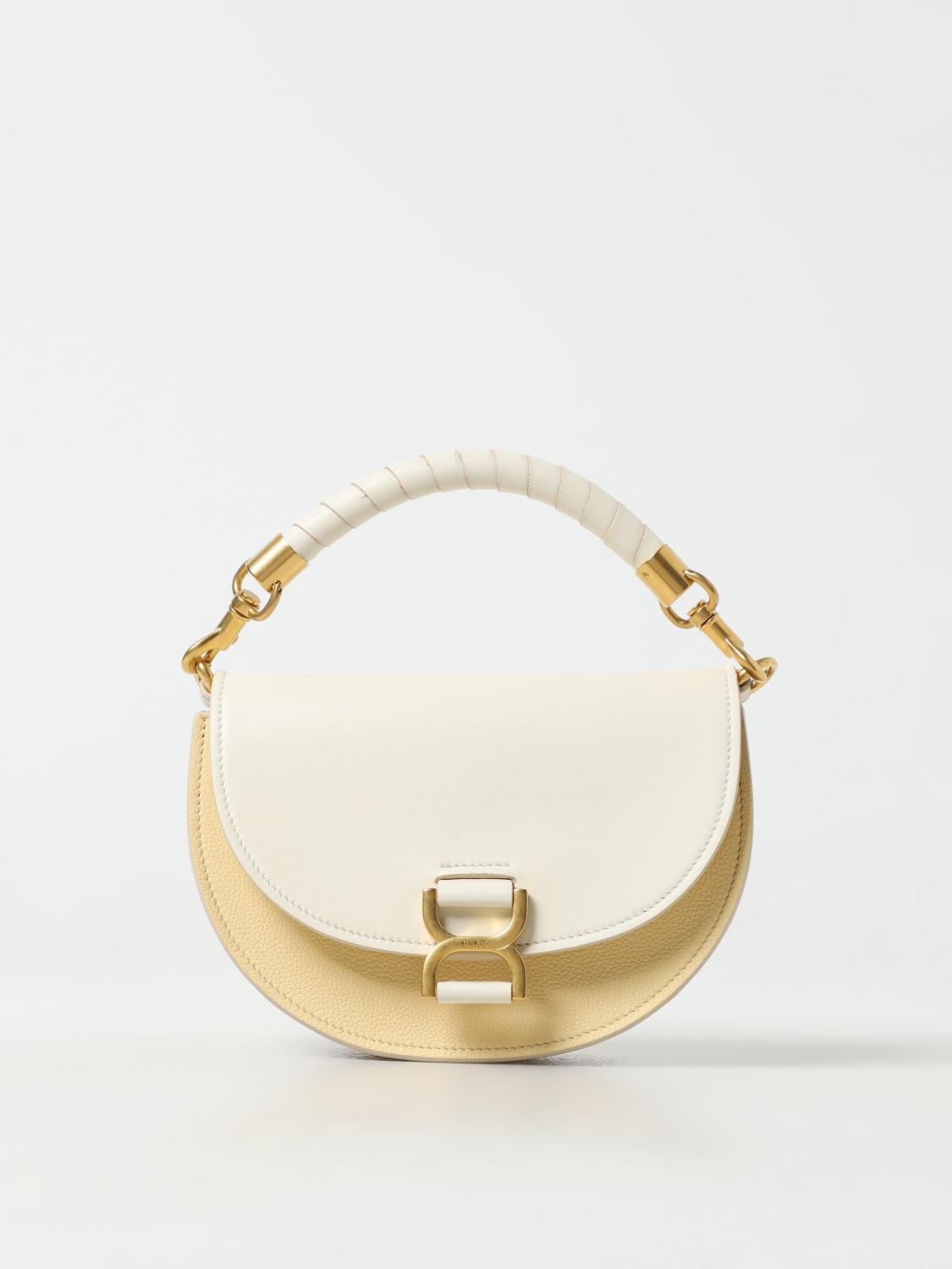 CHLOÉ BORSA MINI: Borsa Marcie Chloé in pelle e nappa, Beige - Img 1
