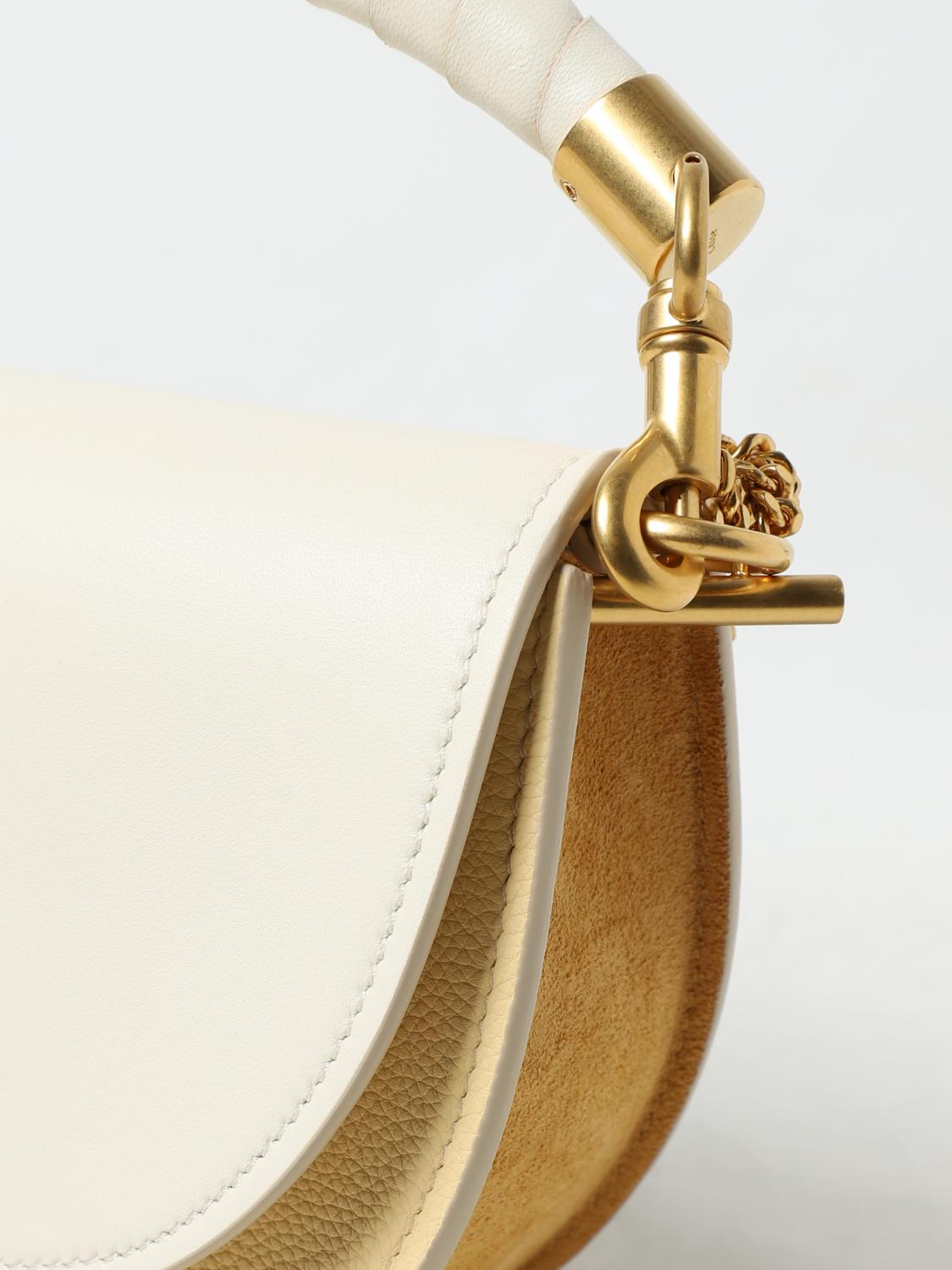 CHLOÉ BORSA MINI: Borsa Marcie Chloé in pelle e nappa, Beige - Img 4