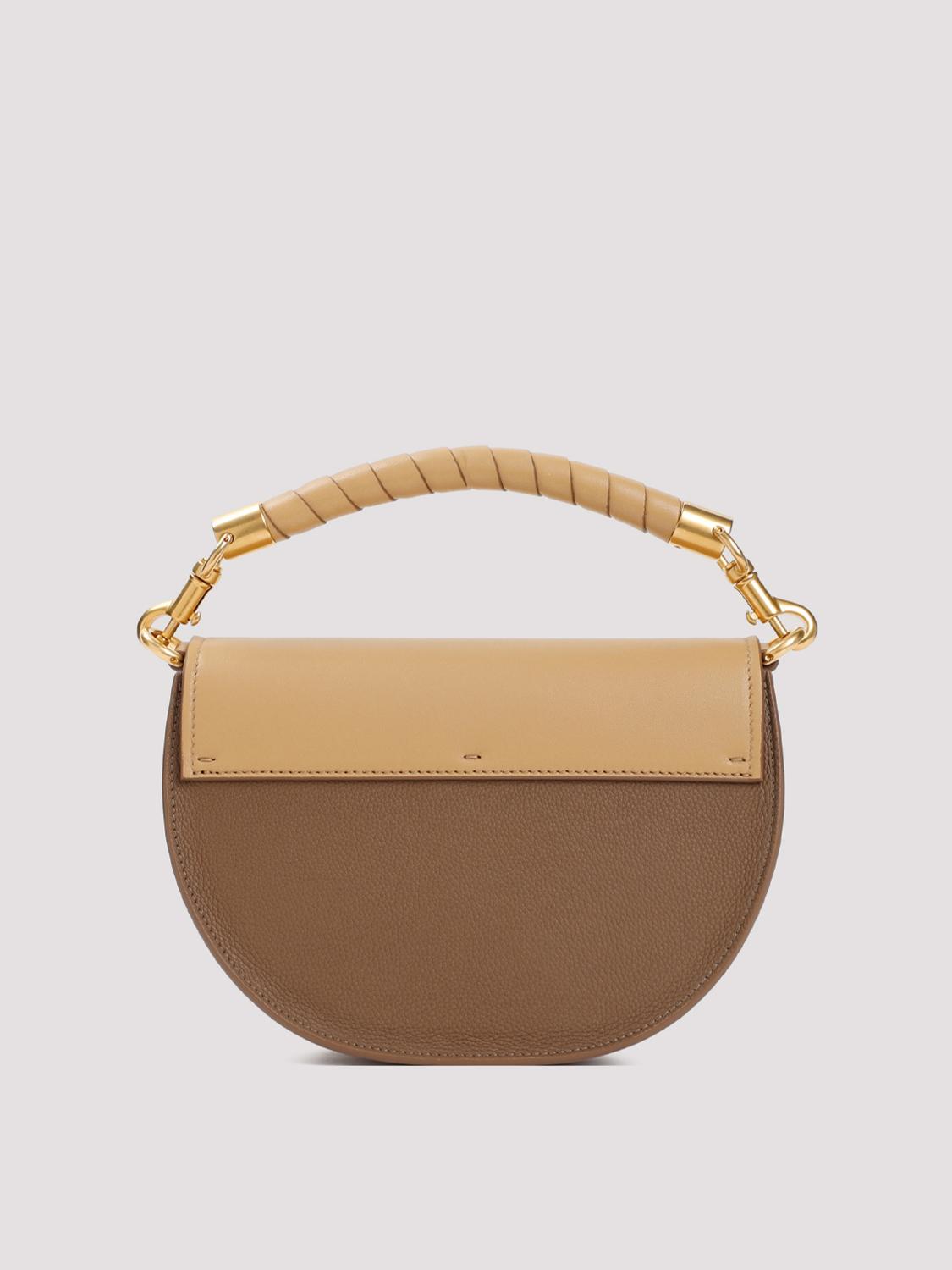 CHLOÉ BORSA MINI: Borsa Marcie Chloé in pelle e nappa, Marrone - Img 3
