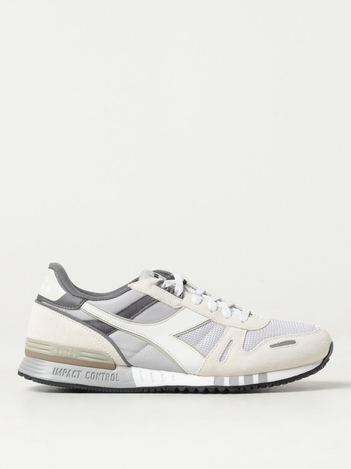 DIADORA: Sneakers Titan in pelle e mesh Grigio Sneakers