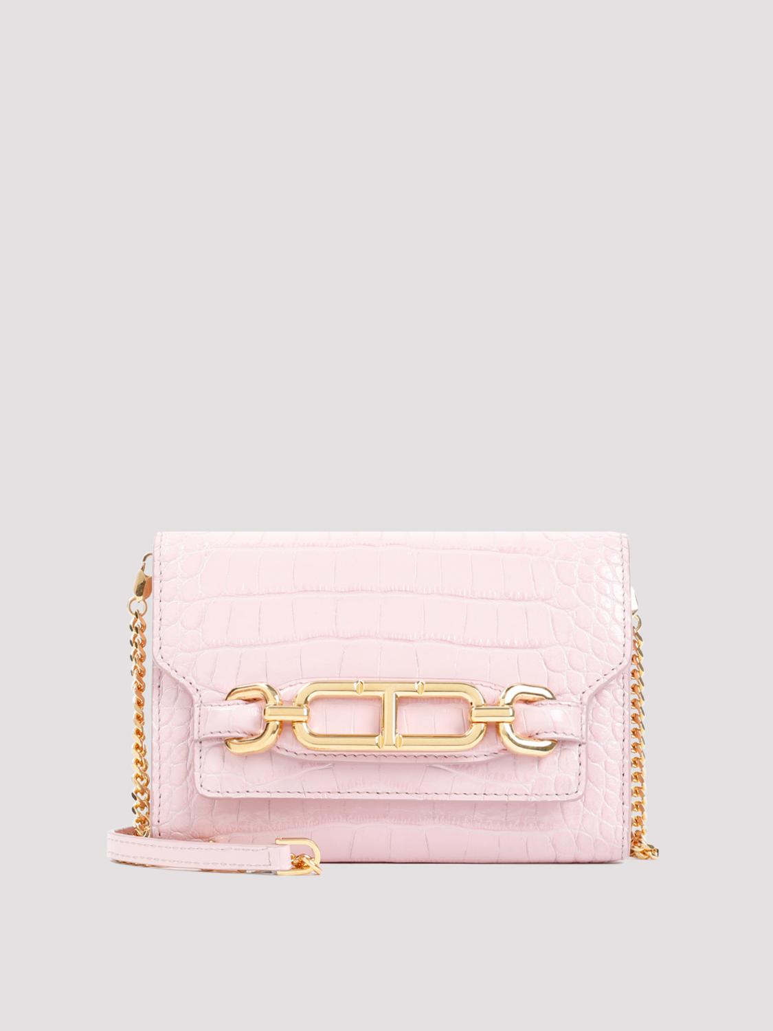 TOM FORD BORSA MINI: Clutch Tom Ford in pelle stampa cocco, Rosa - Img 1