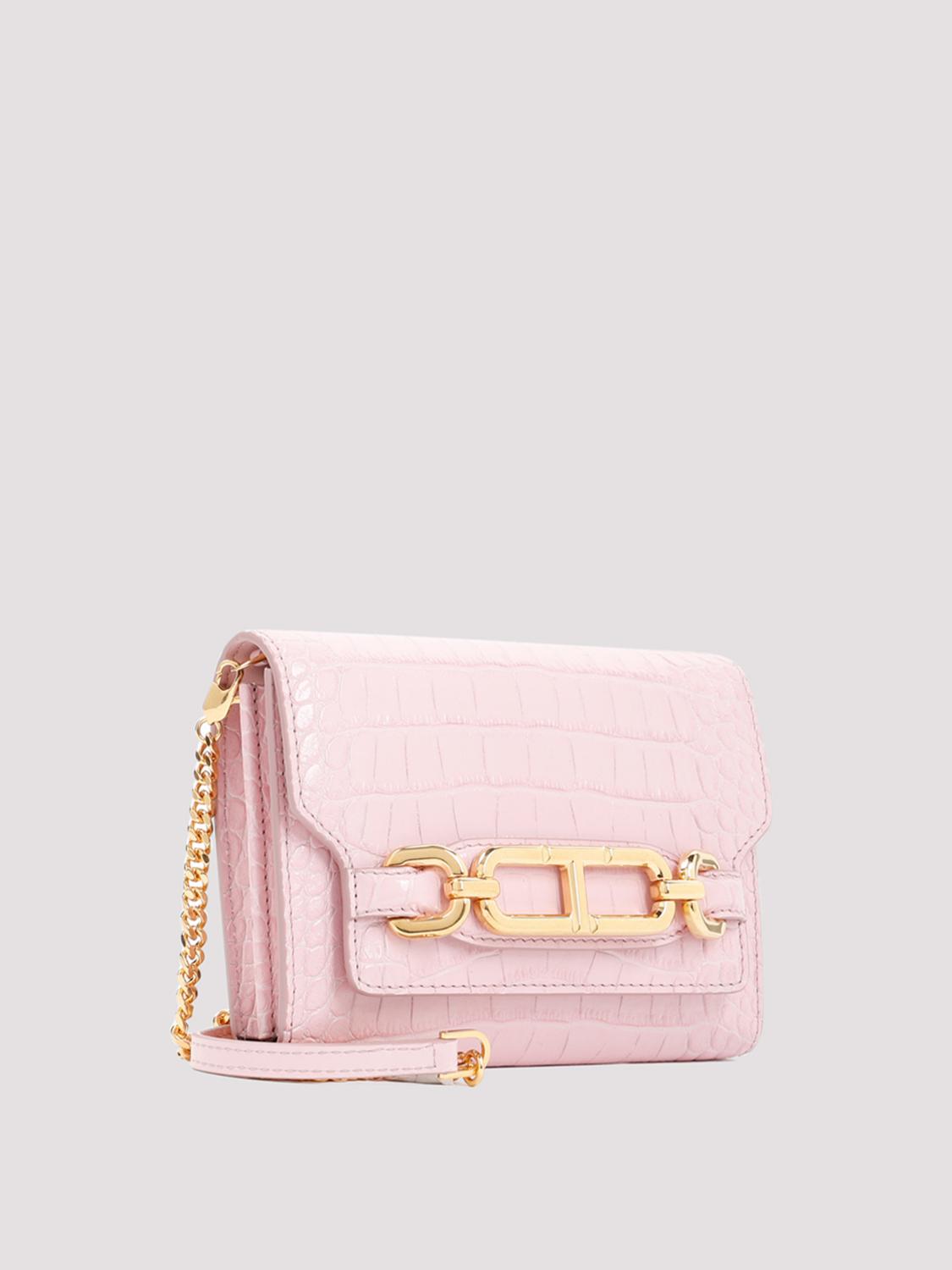 TOM FORD BORSA MINI: Clutch Tom Ford in pelle stampa cocco, Rosa - Img 2
