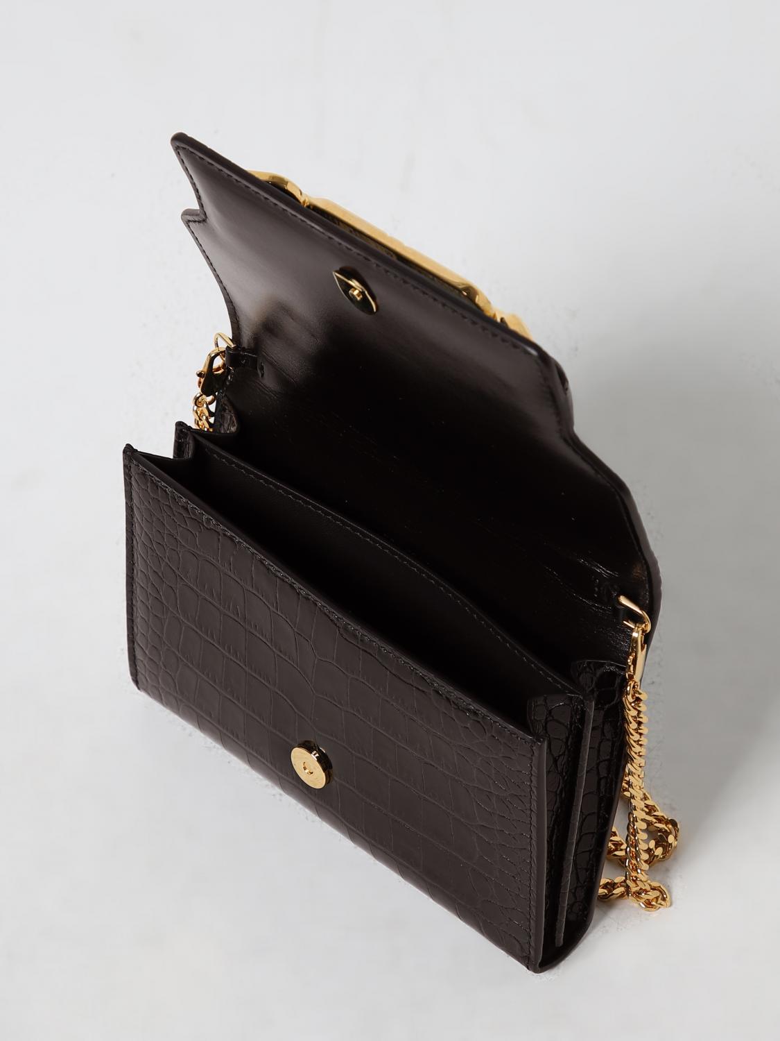 TOM FORD BORSA MINI: Clutch Tom Ford in pelle stampa cocco, Marrone - Img 4