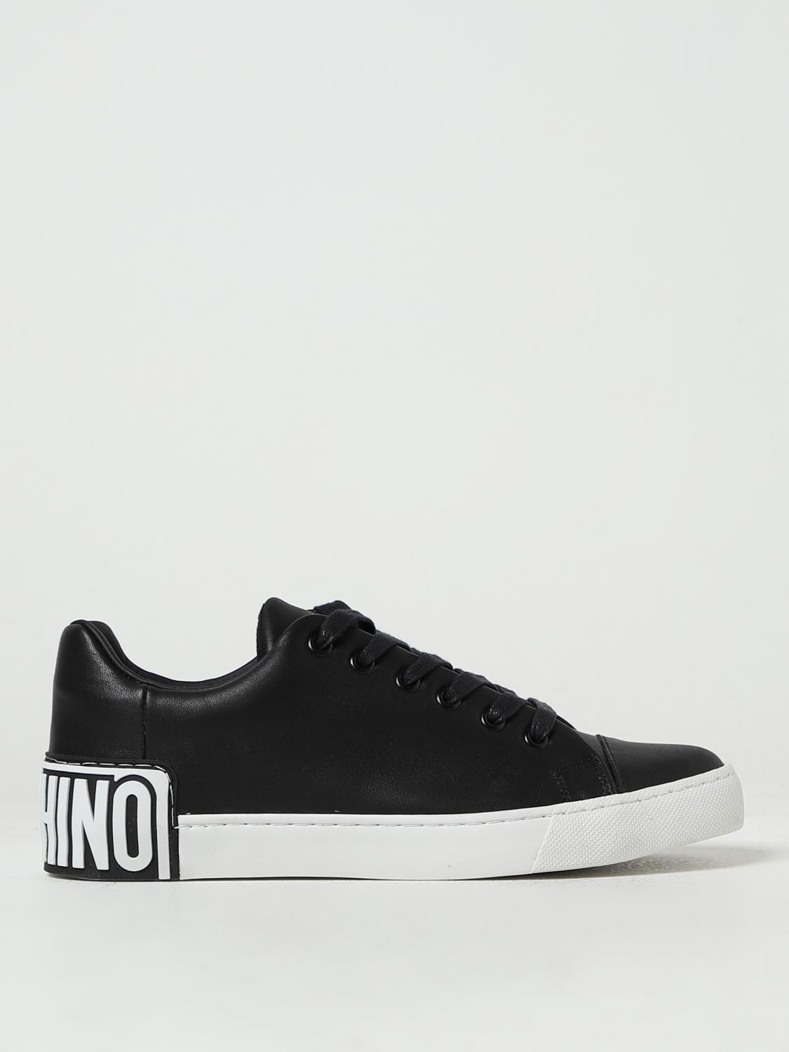 スニーカー MOSCHINO COUTURE Men Sneakers Black MB15115G0MGA0 000 MOSCHINO LOGO LEATHER HIGH-TOP SNEAKERS BLACK/WHITE EU 37 US