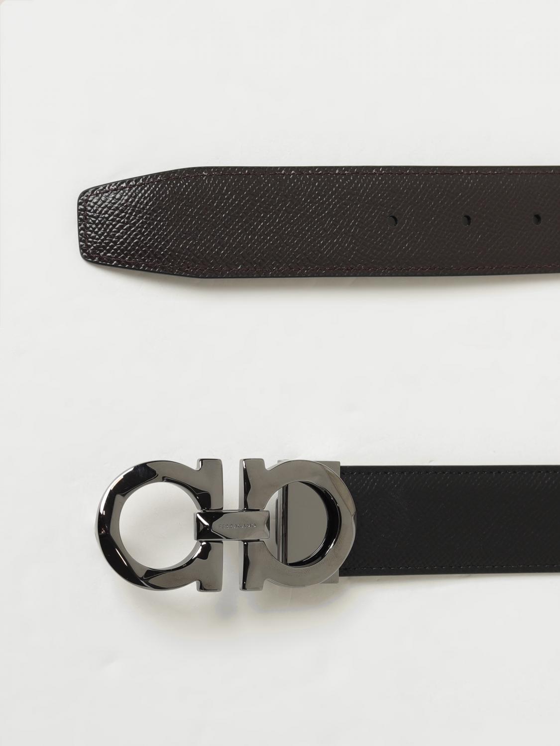 FERRAGAMO GÜRTEL: Gancini Wendegürtel Ferragamo aus genarbtem Leder, Schwarz - Img 3