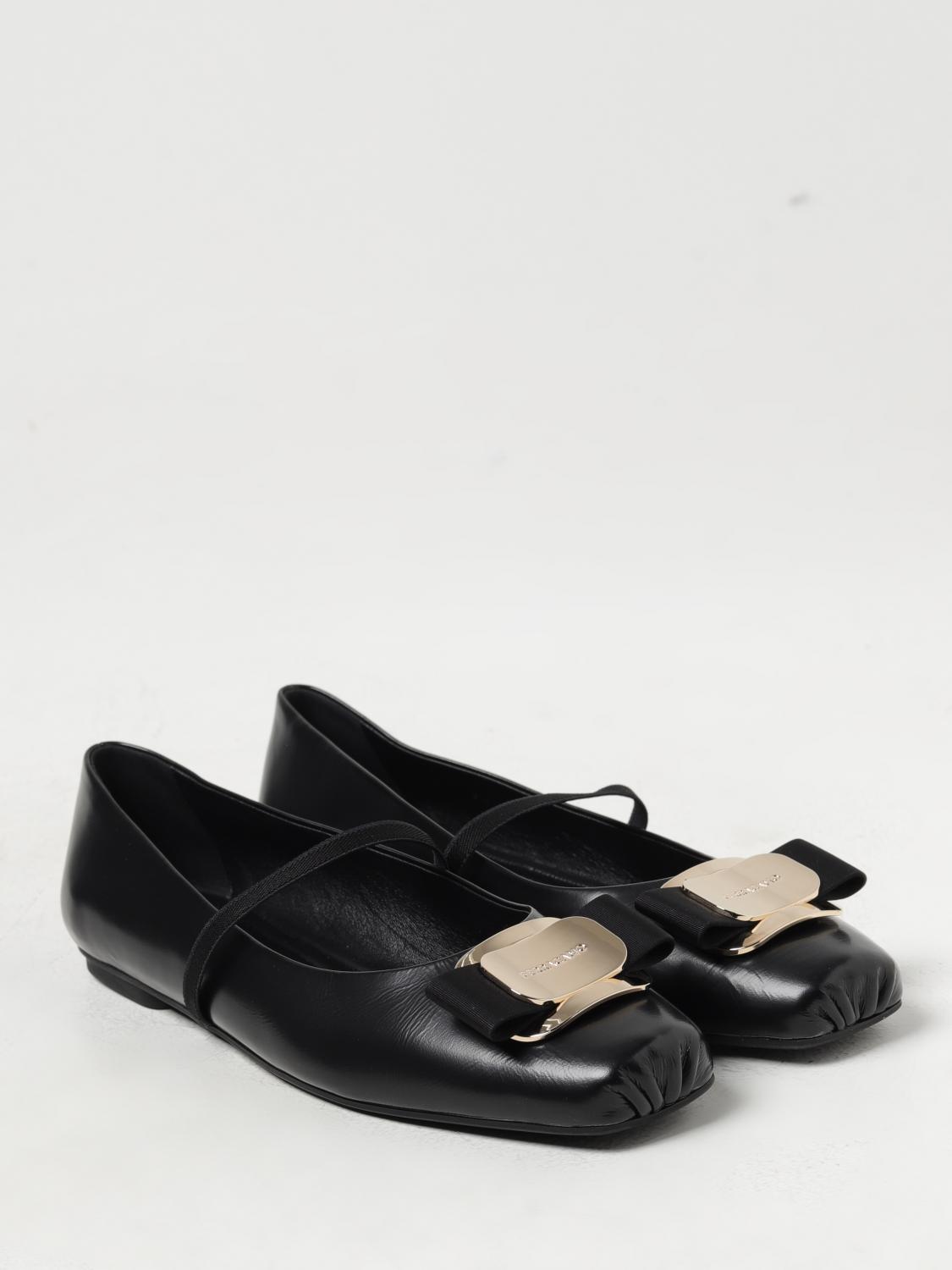 Salvatore Ferragamo｜FLAT SHOES/LOAFERS (01H345 768868) FERRAGAMO: Flat shoes woman - Black | Ferragamo ballet flats