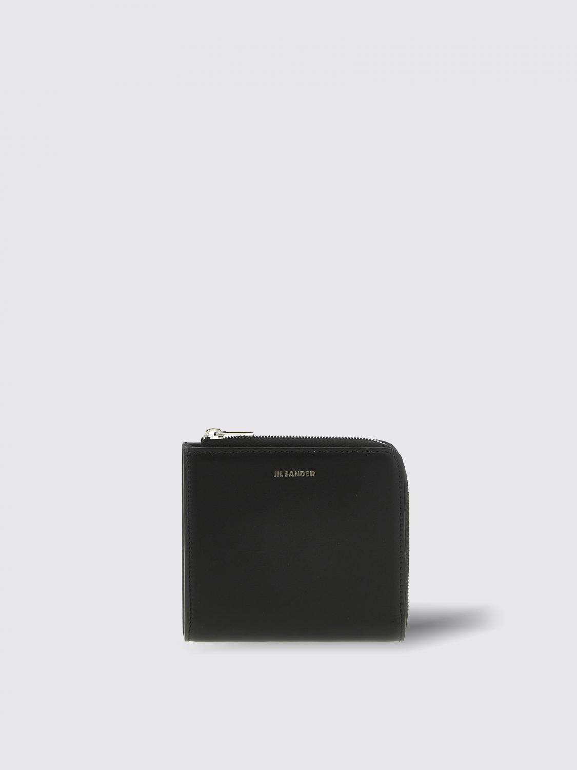 JIL SANDER WALLET: Jil Sander Credit Card Holder in Leather, Black - Img 1